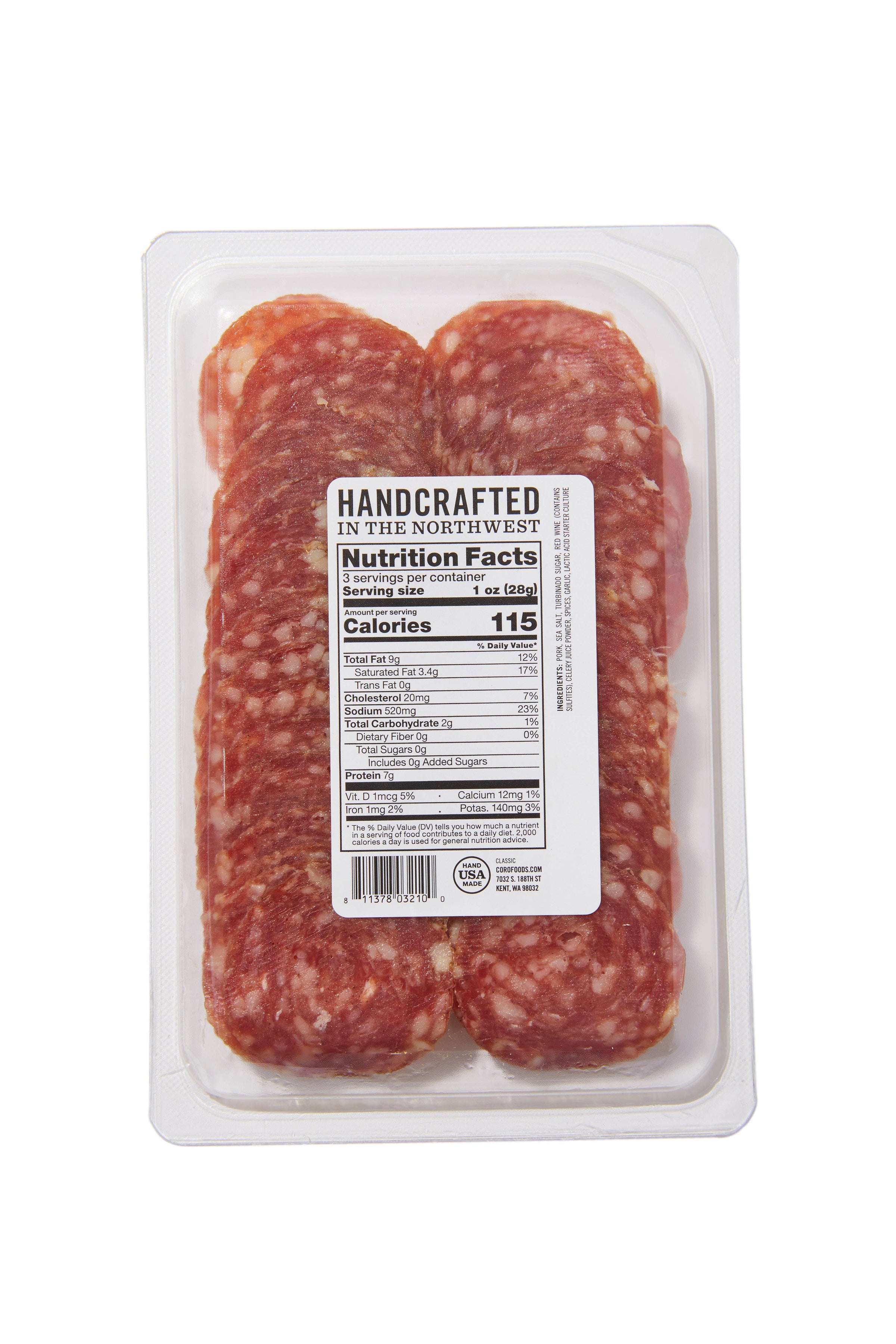 Coro Foods - Sliced Pack Uncured Classic Salami | WORKSHOP PGH