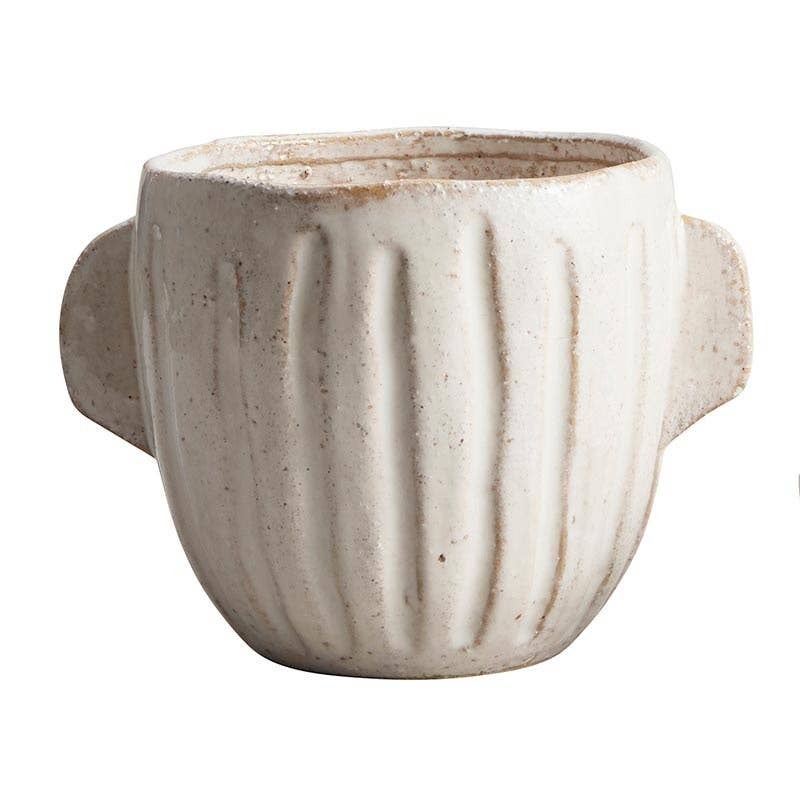 47th & Main Vase/Planter Rustic Iron 2-Handled Pot Style Vase For Home Décor, Small...